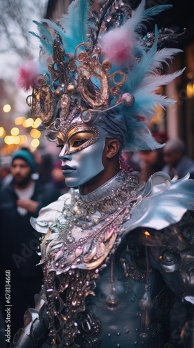 Portrait of Mardi Gras street performer