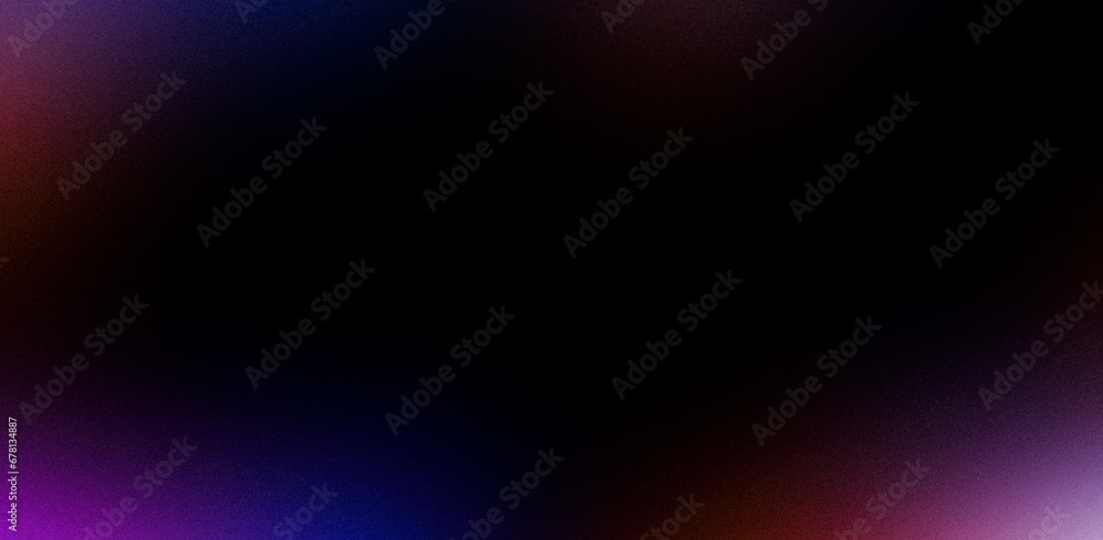 Mysterious neon multicolored background. Dark pink orange blue abstract unique blurred grainy background for website banner. Desktop design. A large wide template, pattern. Color gradient, ombre, blur