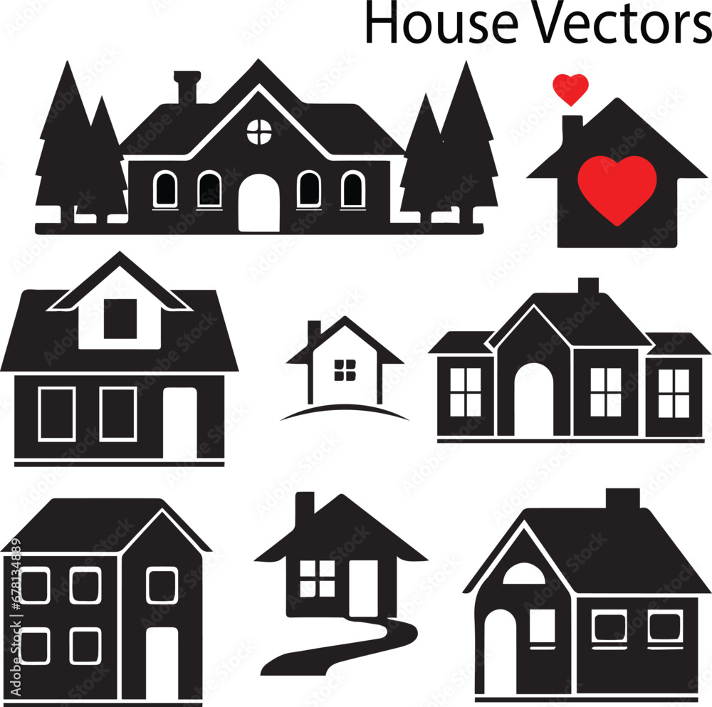 set of houses,house, home, icon, building, estate, vector, architecture, set, roof, symbol, real, illustration, construction, design, property, urban, window, town, real estate, 