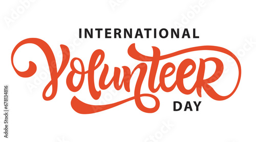 Volunteer Day banner typography with lettering