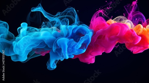 Ink in Water: Liquid Splash Cloud Smoke Background, a New Quality Universal Colorful Illustration Design, Evoking Abstract Beauty and Fluid Dynamics.