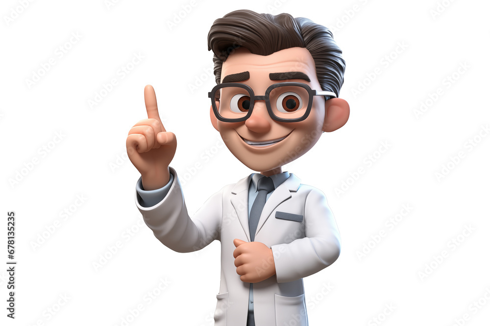 Cartoon, Doctor points up. Cartoon, Doctor points up.