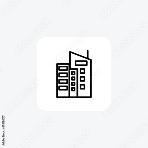  Building line Icon isolated on white background vector illustration Pixel perfect
