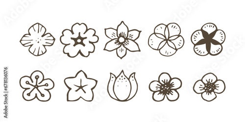 手書き風の花のアイコン集