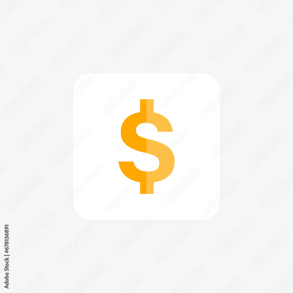 Dollar, US currency, American dollars flat icon, flat color icon, pixel perfect icon Dollar, US currency, American dollars flat icon, flat color icon, pixel perfect icon
