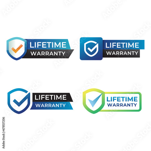 Gradient banner lifetime warranty. Lifetime Warranty label, sticker, seal, badge, icon, logo, signflat vector illustration