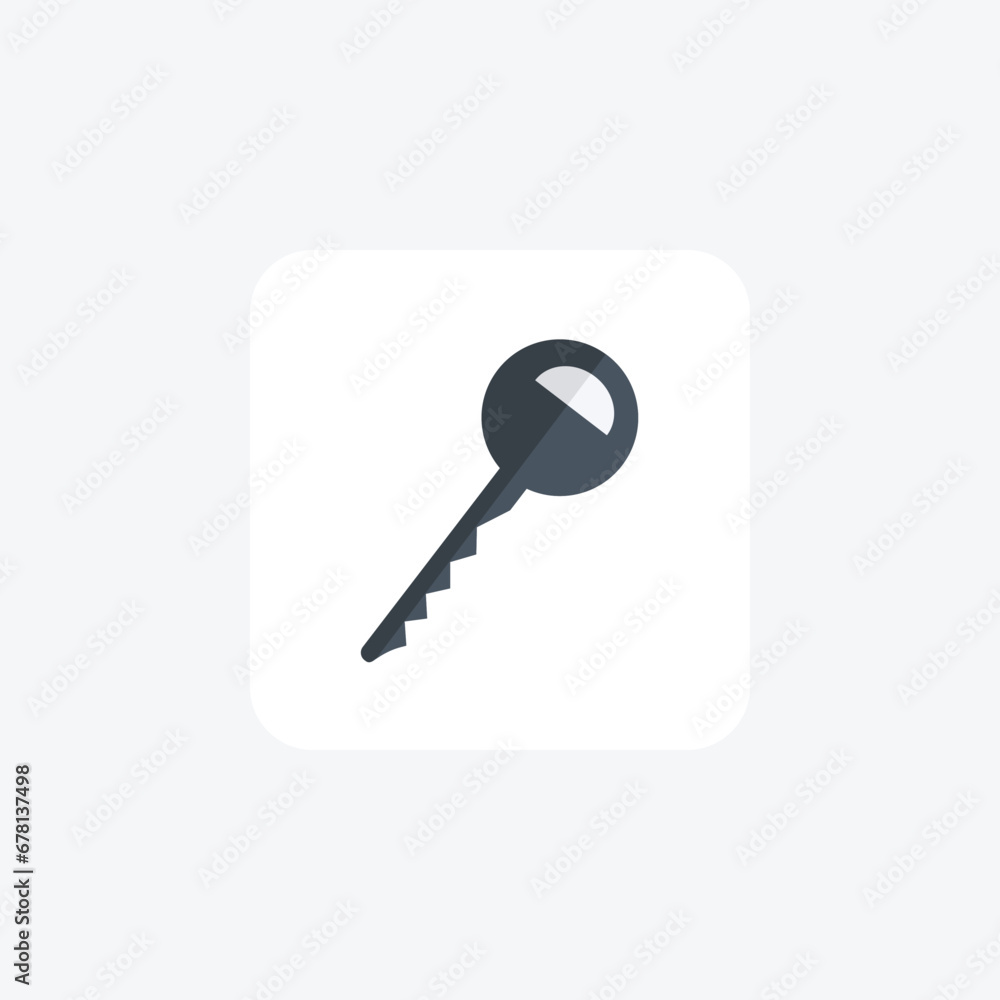 Key icon, Unlocking potential, Privacy symbol flat icon, flat color icon, pixel perfect icon