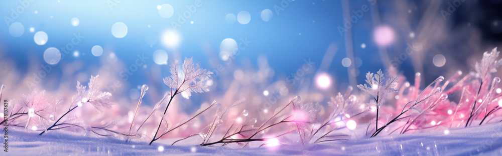 Magic Winter Christmas Background Snowflakes
