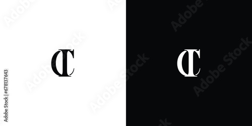 Abstract Creative Letter CI or IC element logo Design in black and white color