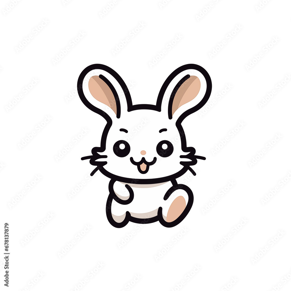 illustration of easter bunny on white background illustration of easter bunny on white background