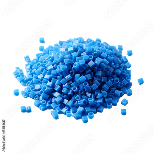 Blue plastic particles on transparent background, white background, isolated, icon material, vector illustration