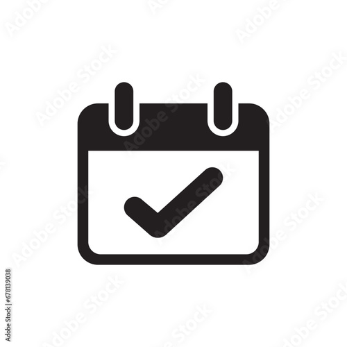 Calendar checkmark icon vector