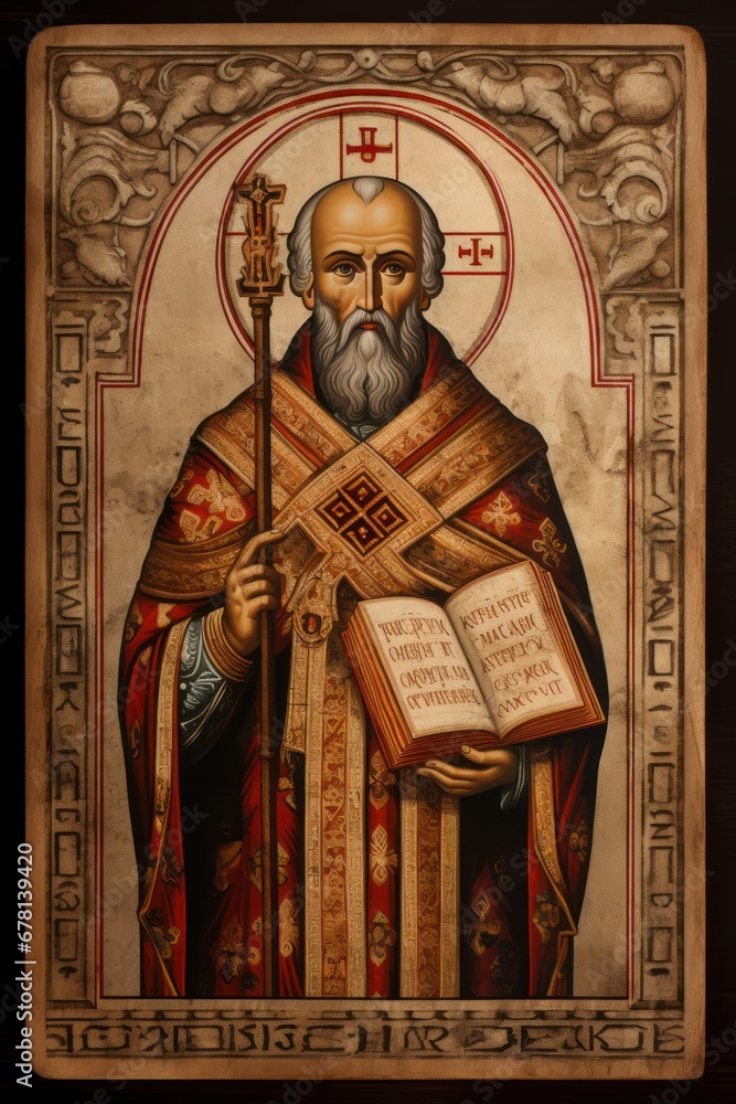 Fototapeta premium Venerable Saint Nicholas, beacon of faith