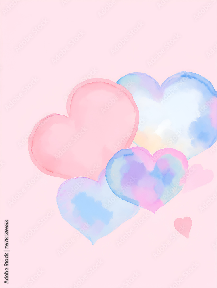 This watercolor painting of swirling hearts is a beautiful and romantic representation of love. The hearts are rendered in a variety of shades. Valentine's Day cards and gifts