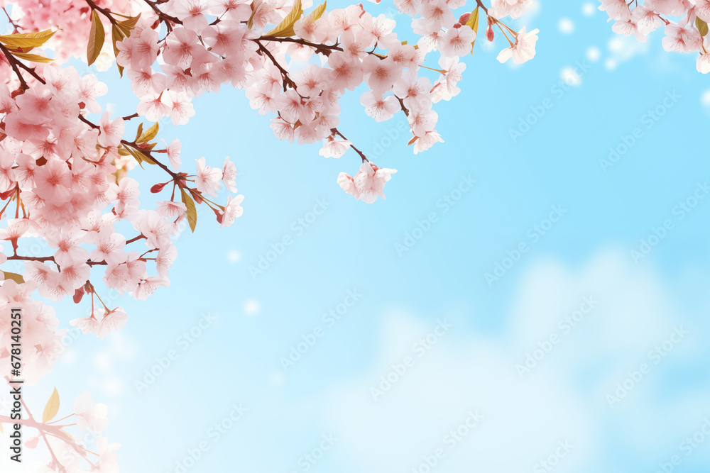 Spring branches of cherry blossoms against the sky Spring branches of cherry blossoms against the sky