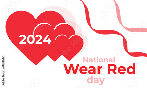 National Wear Red day. background, banner, card, poster, template. Vector illustration.