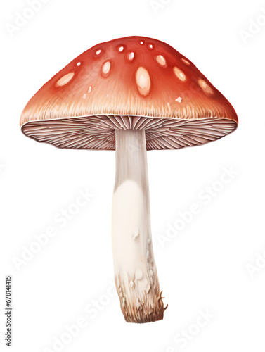 Mushroom on transparent background, white background, isolated, icon material, vector illustration