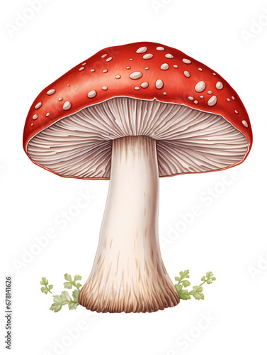 Mushroom on transparent background, white background, isolated, icon material, vector illustration