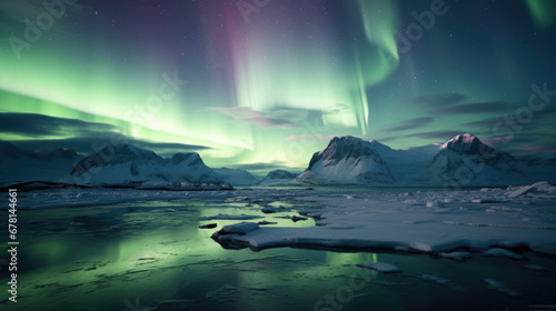 Wallpaper Mural Northern Lights on the night sky. Aurora Borealis. Wintertime starry sky Torontodigital.ca