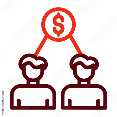 Shareholder Thick Line Two Colors Icon Design