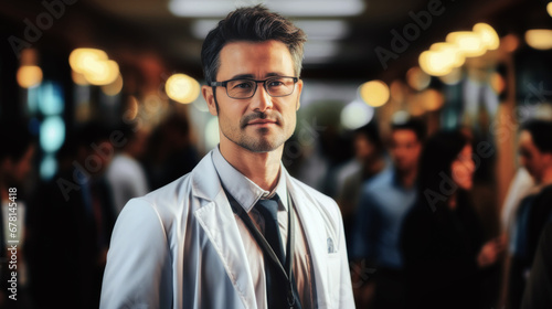 Corporate portrait of a medical doctor. Generative AI © perpis