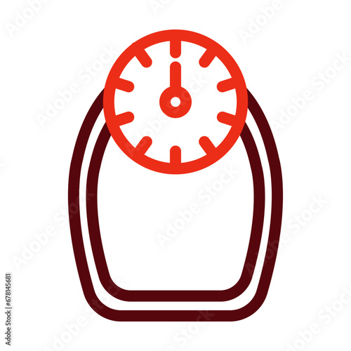 Weight Thick Line Two Colors Icon Design