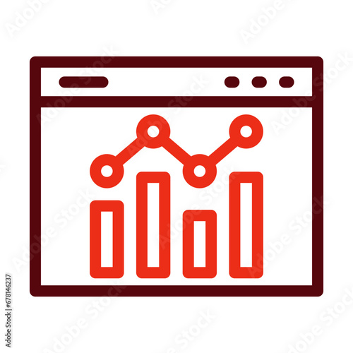 Statistics Thick Line Two Colors Icon Design