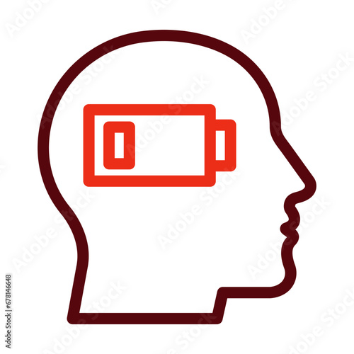 Exhausted Thick Line Two Colors Icon Design