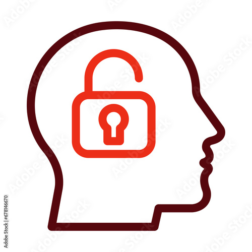 Extrovert Thick Line Two Colors Icon Design