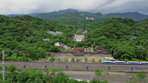 Wallpaper Mural Aerial 4k footage of Taipei Zoo in Taiwan. Torontodigital.ca