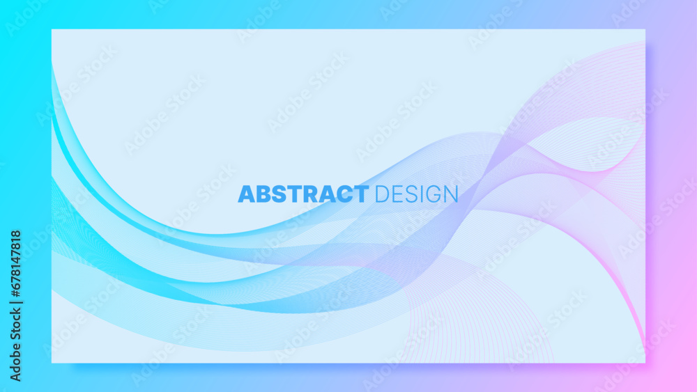 Abstract Gradient Wave Background in Neon Blue and Purple Colors. 