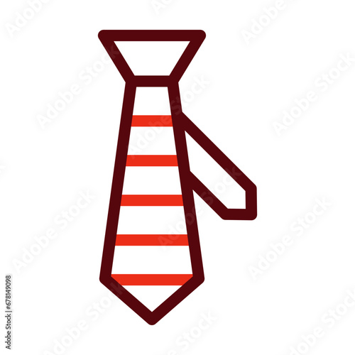 Necktie Thick Line Two Colors Icon Design