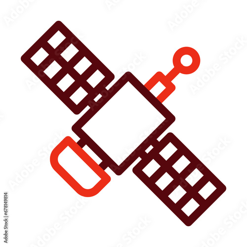 Space Station Thick Line Two Colors Icon Design photo