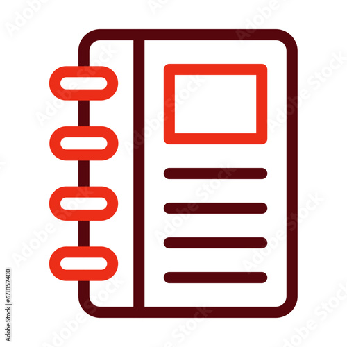 Diary Thick Line Two Colors Icon Design