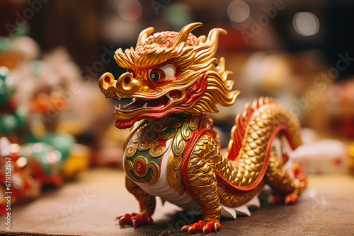 Handcrafted dragon decorations symbolizing prosperity for Chinese New Year 