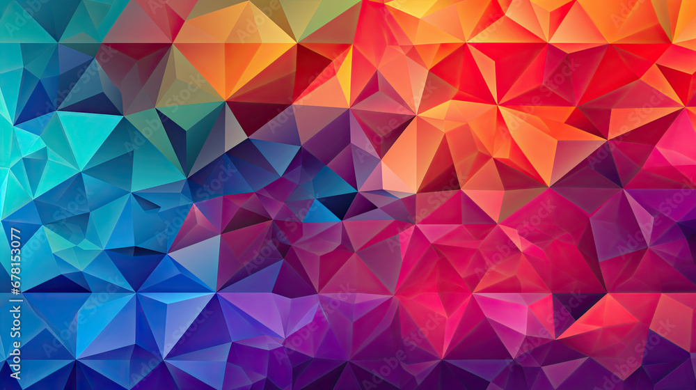 Spring Summer 2024 - Colorful Triangular Background with Multiple Triangles