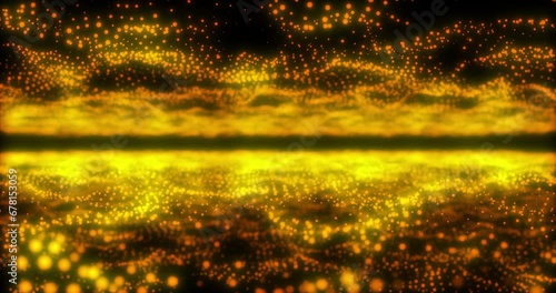 Abstract digital particle wave and light abstract background ,animation cyber or technology background.