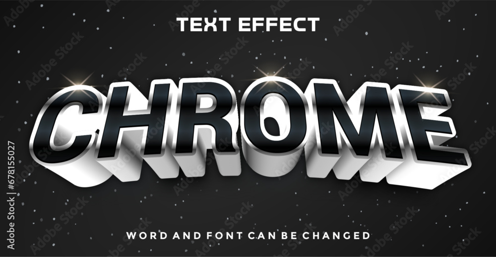 Chrome editable text effect