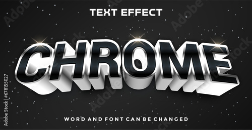 Chrome editable text effect