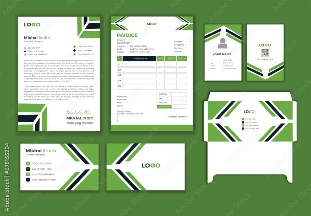 Corporate business stationery pack template Corporate business stationery pack template