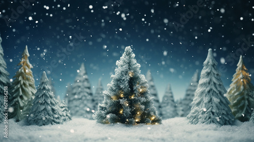 christmas tree with snow © Anisha