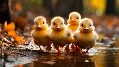 cute ducks on the lake