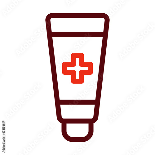 Ointment Thick Line Two Colors Icon Design