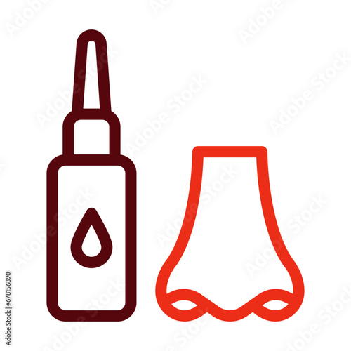 Nasal Thick Line Two Colors Icon Design