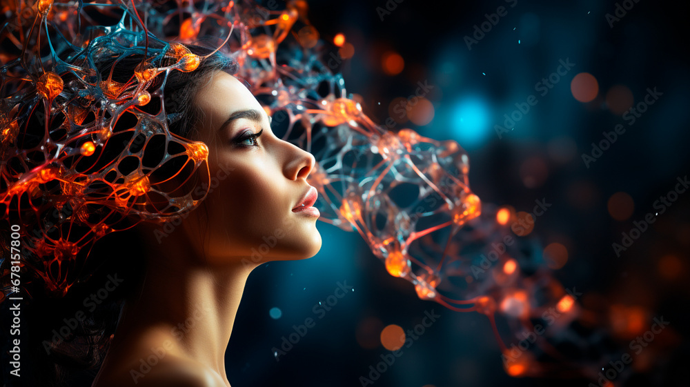 beautiful woman with glowing lights beautiful woman with glowing lights