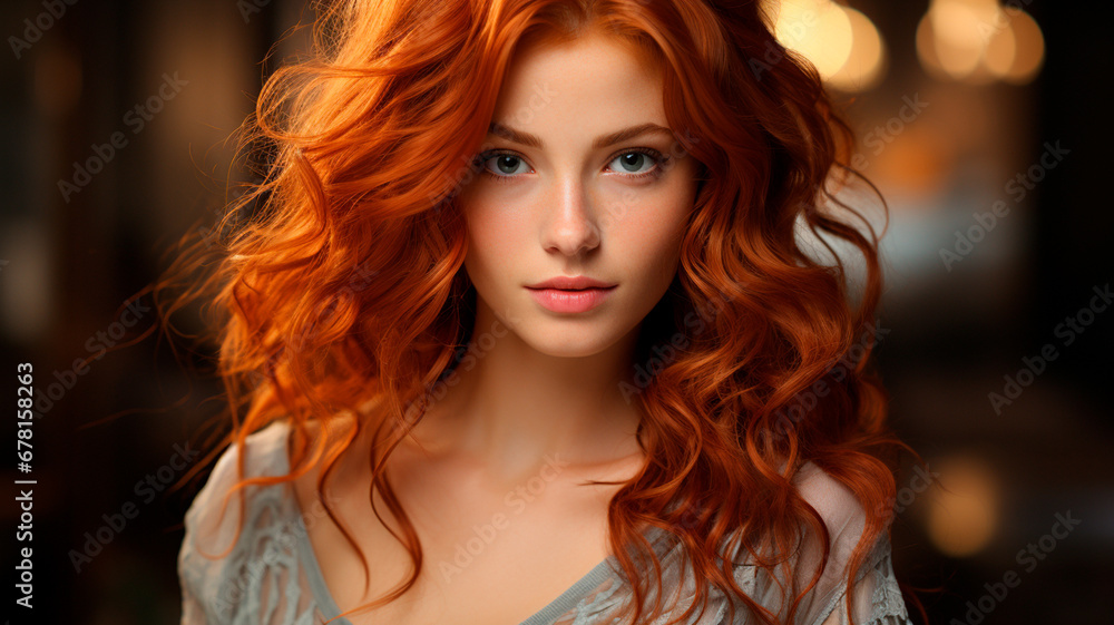 portrait of a redhead girl with red hair