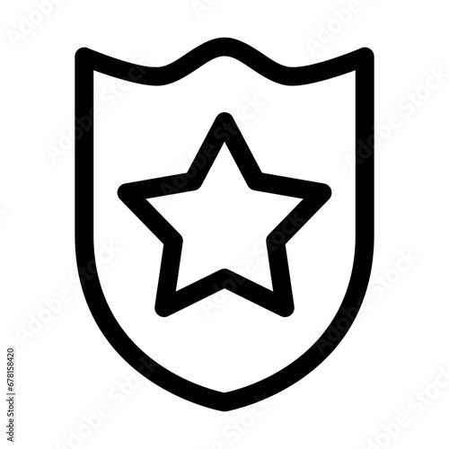 police badge line icon