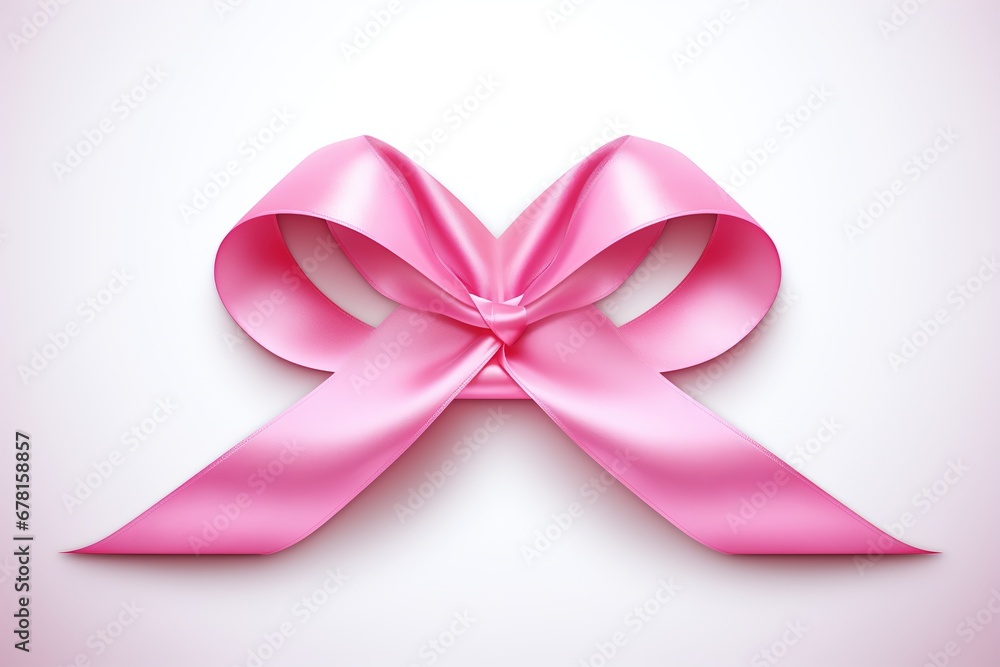 Pink ribbon bow isolated on white background, Vector illustration, Ai Generated Pink ribbon bow isolated on white background, Vector illustration, Ai Generated