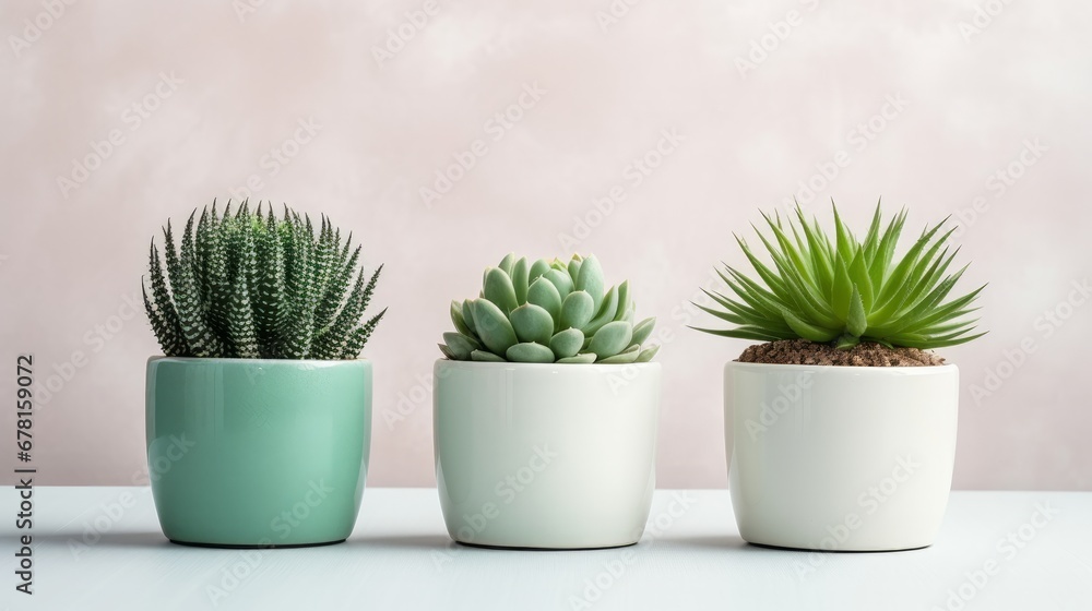 Isolated small succulent or cactus plant in a pot against a white background Isolated small succulent or cactus plant in a pot against a white background