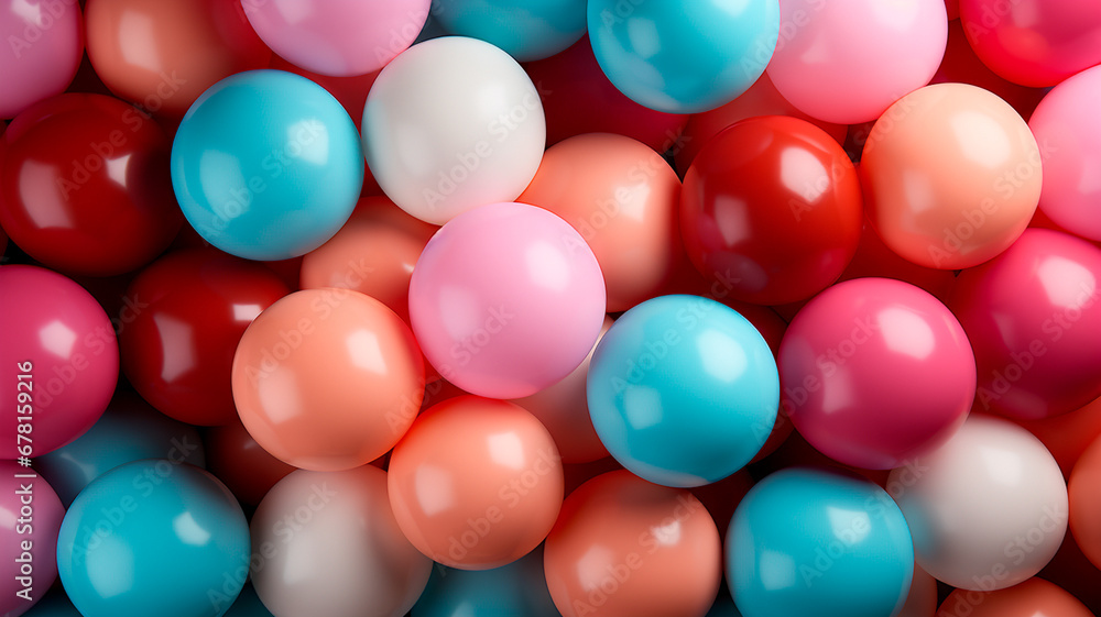 many colorful rubber balls in row many colorful rubber balls in row